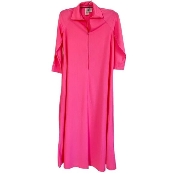 Vintage Dresses & Skirts - Butterfield 8 Vintage Barbie Pink Caftan Maxi Dress Sz S